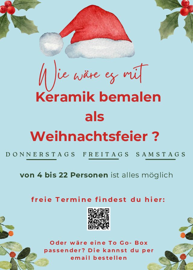 Keramik bemalen als Weihnachtsfeier